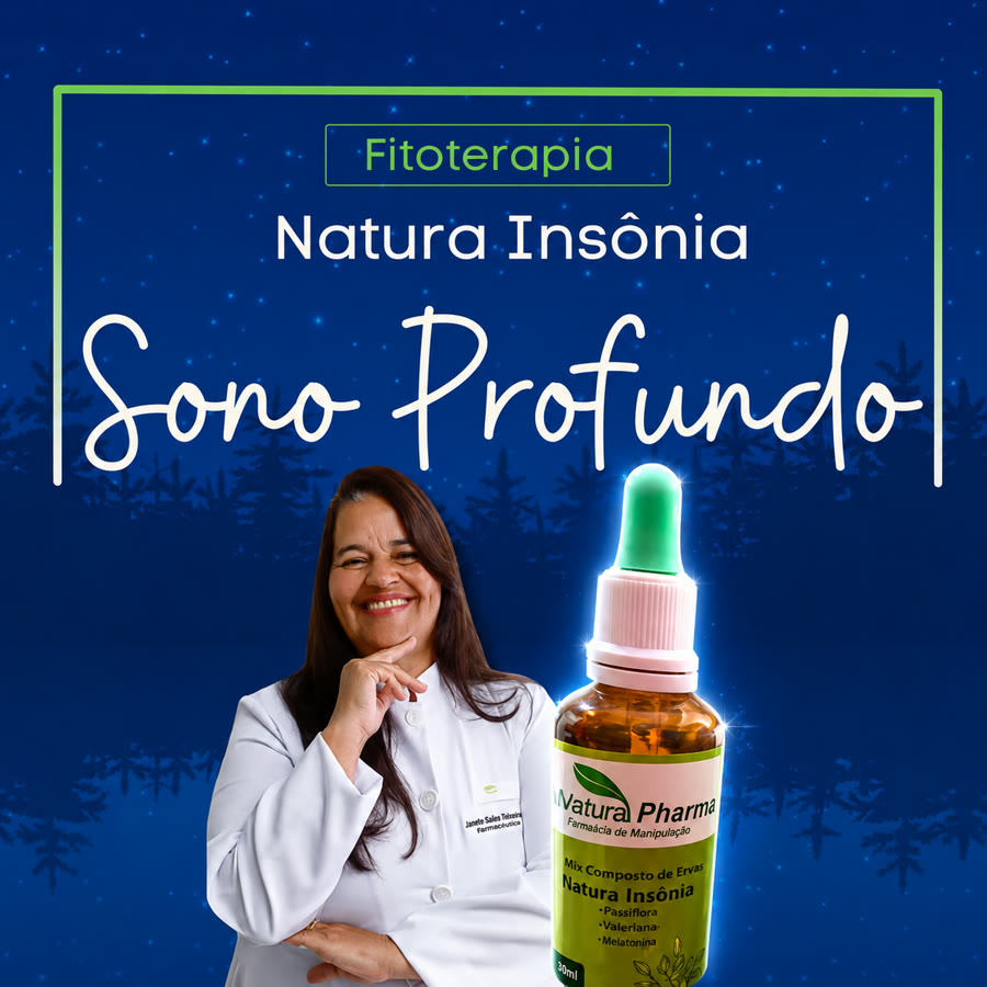 Natura Insônia — mix composto de ervas com passiflora, valeriana e melatonina